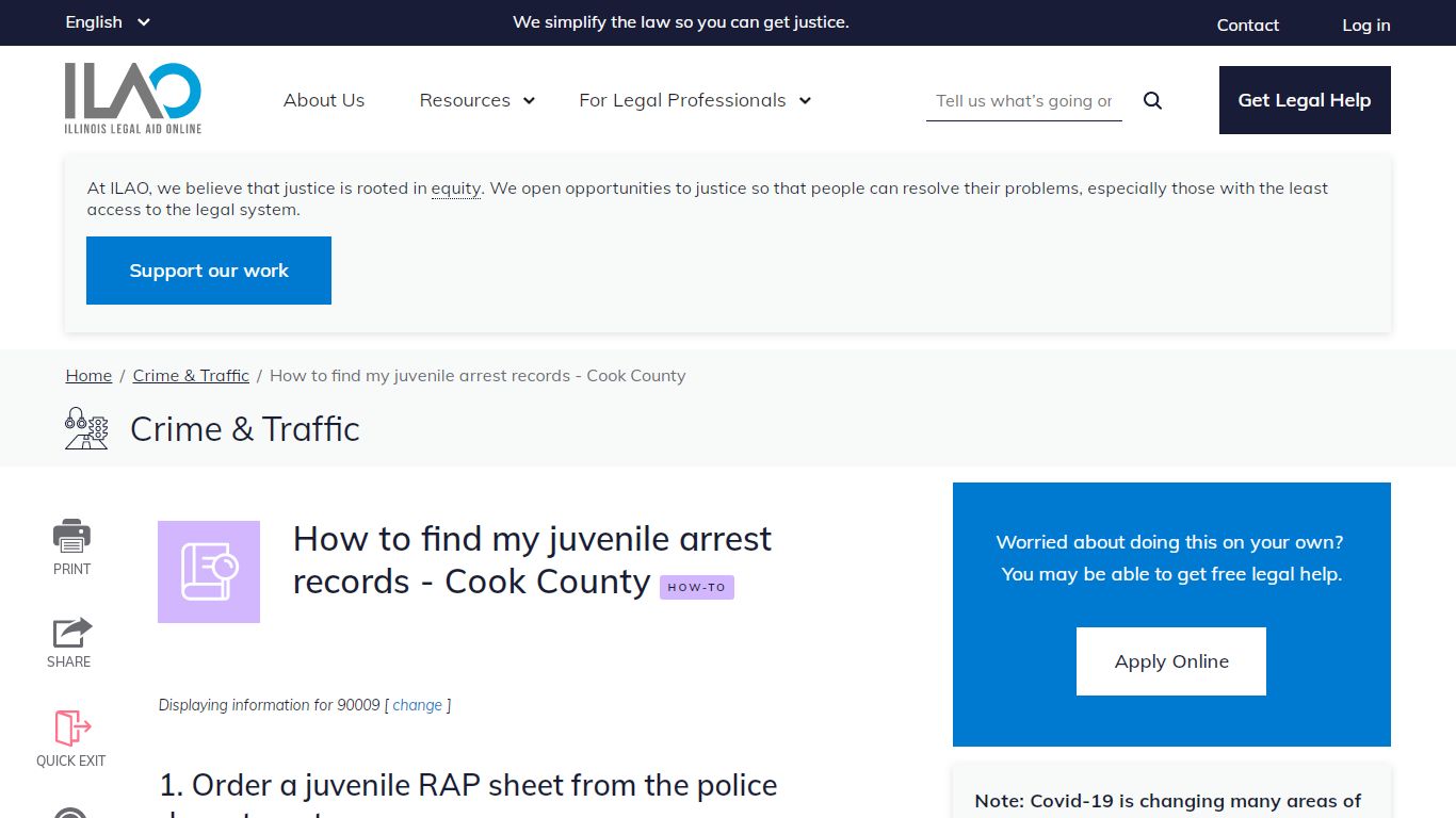 How to find my juvenile arrest records - Cook County ...